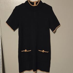 Eesome Black Dress with Tan Accents